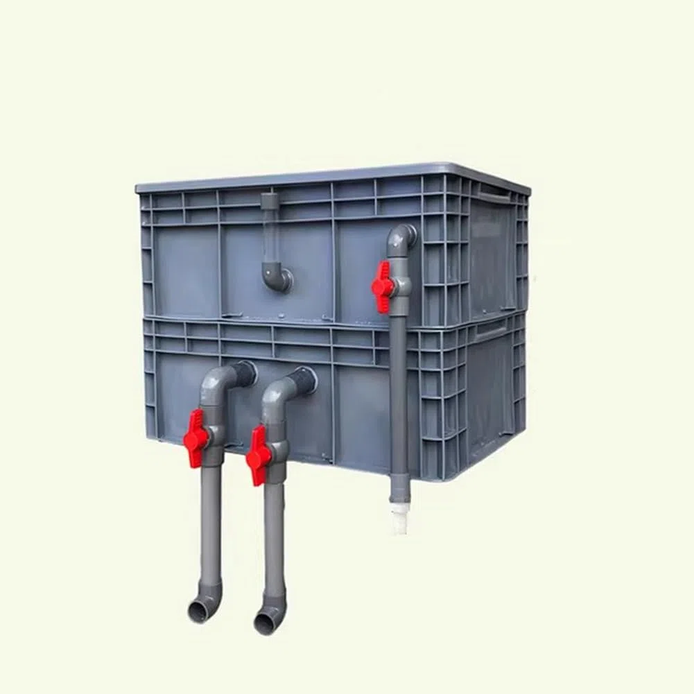 Aquariumfilter – Umwälzfilter mit verstellbarem EIN- und Auslass, geeignet für Externe Wasserzirkulationssysteme in Aquarien und Fischteichen (60 x 40 x 4 cm)