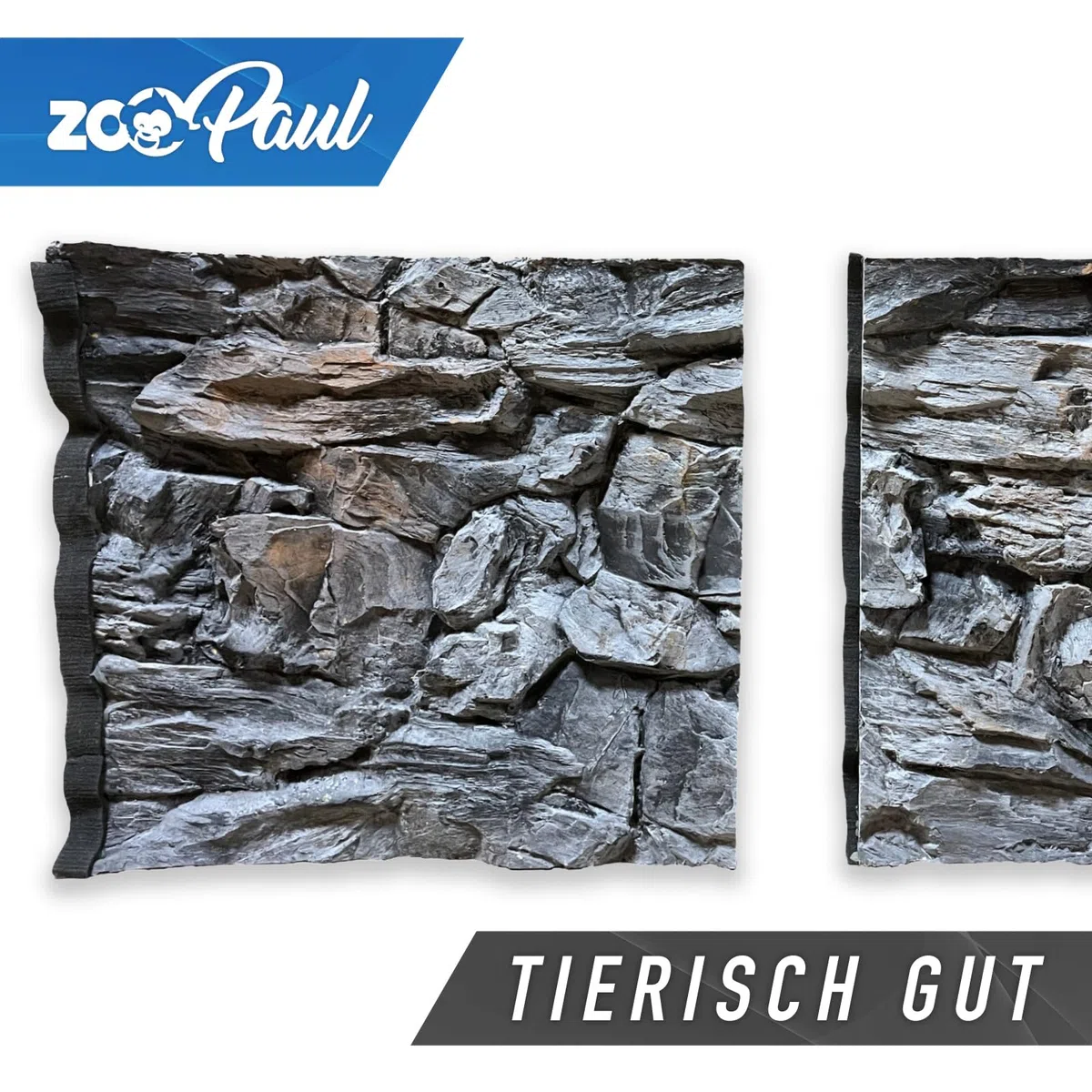 ZooPaul 3D Aquarium Rückwand Struktur grau 120x60 cm