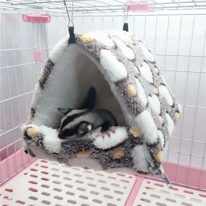 Hamsterspielzeug, Hamsterspielzeug, 2 Stück, weicher, bequemer Käfig aus Plüsch, for Aufhängen, Hängematte, Nest, Haus, Schlafbett, warmes, 03 S(01 M)