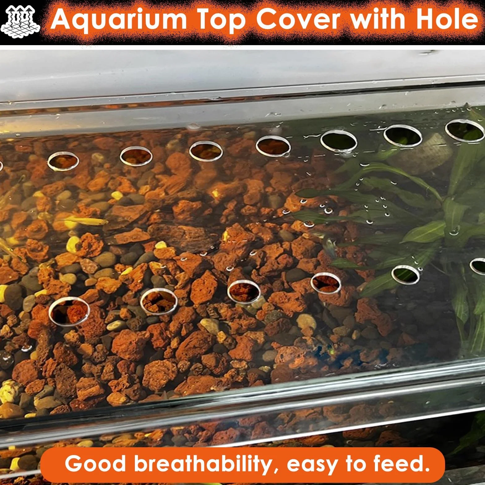 Acryl-Aquarium-Abdeckung mit Frischluftloch, 50,8 cm, 61,2 cm, 76,6 cm, 91,4 cm, 91,4 cm, 101,6 cm, 101,4 cm, 101,5 cm, 137,2 cm, Terrarium, springsicher, damit Katzen Fische fangen
