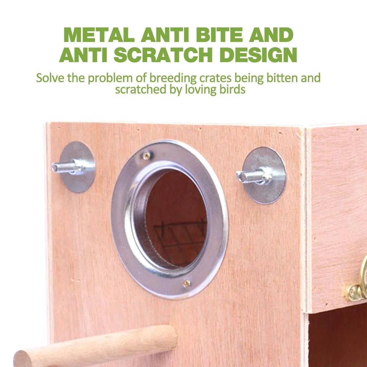 Nistkasten für Sittiche, Naturholz Vogelzuchtkasten mit Sitzstange, ideal für Lovebirds, Nymphensittiche, Tauben und Papageien