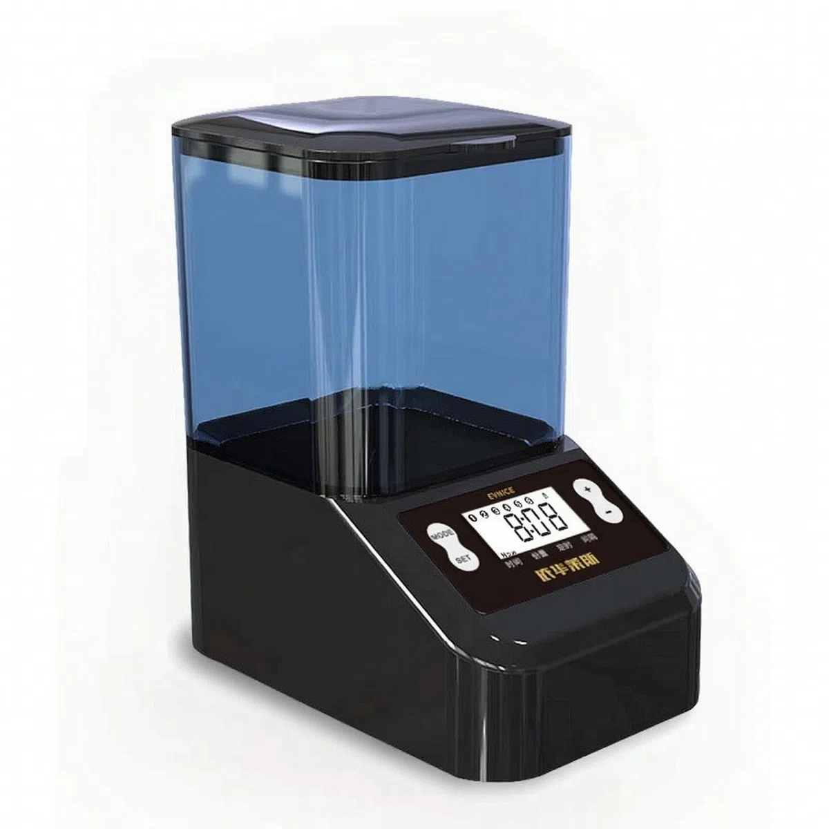 Aquarium-Futtautomat mit digitalanzeige großes fassungsvmögen futtautomat mit zeitschaltuhr leicht einzurichten fischfuttspend für koiteich, Schwarz, 1000ml Doppelbatterie Große Partikel