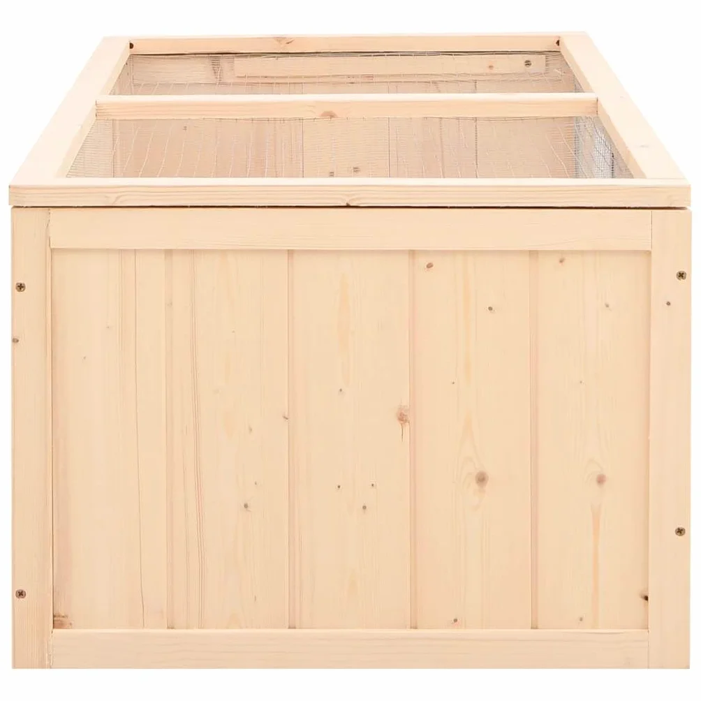 Hamsterkäfig 104x52x38 cm aus Massivholz Tanne mit Drahtgitter, ausziehbarer Bodenwanne, für Nagerhaus, Freigehege, Innenhaltung, Wohnung, Garten und Balkon