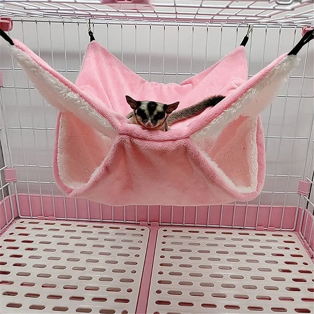 Vogelhäuser Vogelkäfige Vogelnest Hütte Doppelt Dicker Warmer Schlafsack Nest Hängekäfig Haus Eichhörnchen Frettchen Kaninchen Haustier Bett Plüsch Hamster Hängematte 810(Color:Gra