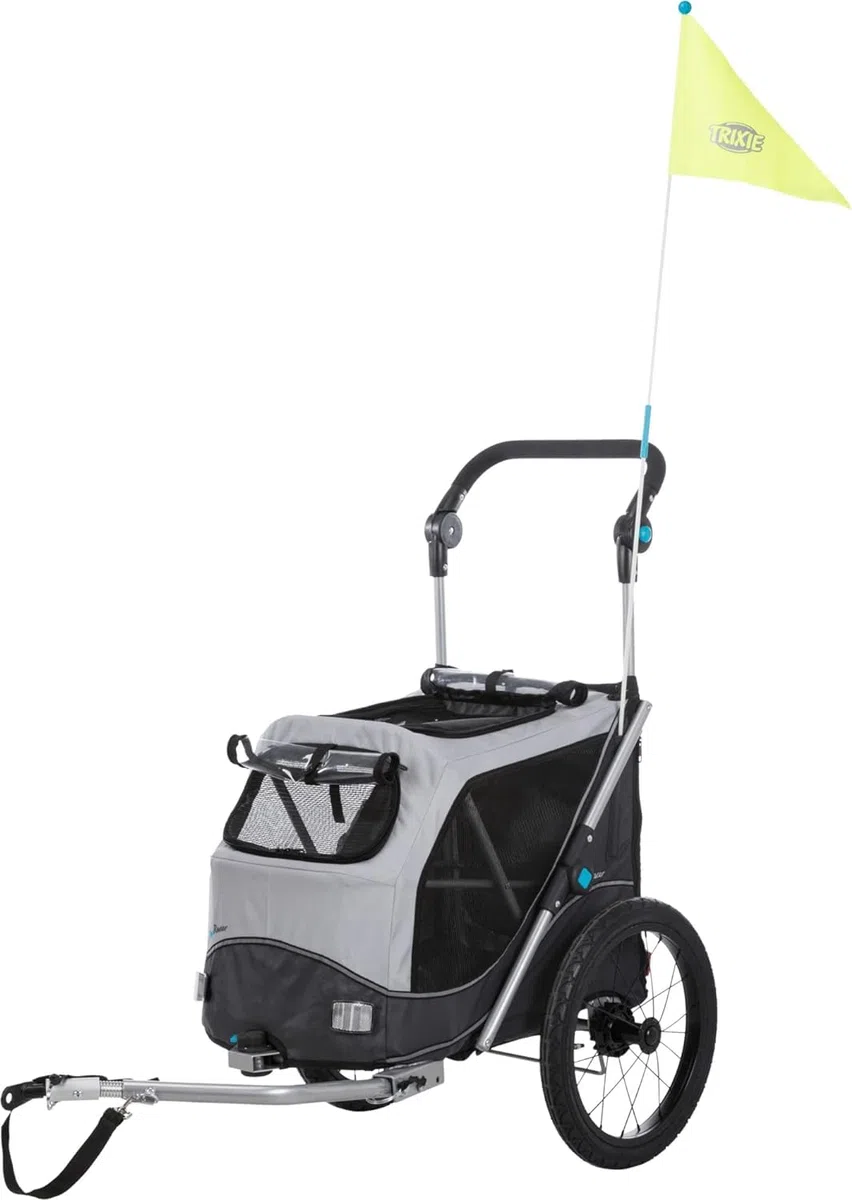 Bundle aus TRIXIE 12796 Fahrrad-Anhänger, Schnell-Falt-Funktion, M + TRIXIE 12795 Jogger Frontrad für Fahrrad Anhänger 12794/6/8, 970 g, Un tamaño