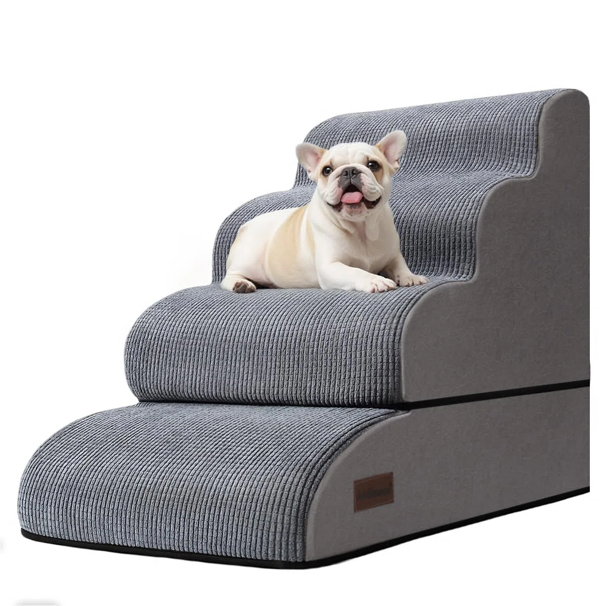 Hundetreppe und Rampe für Bett, 4-stufige Hundetreppe für kleine Hunde und Katzen, rutschfeste Haustiertreppe, geeignet für Hochbettklettern