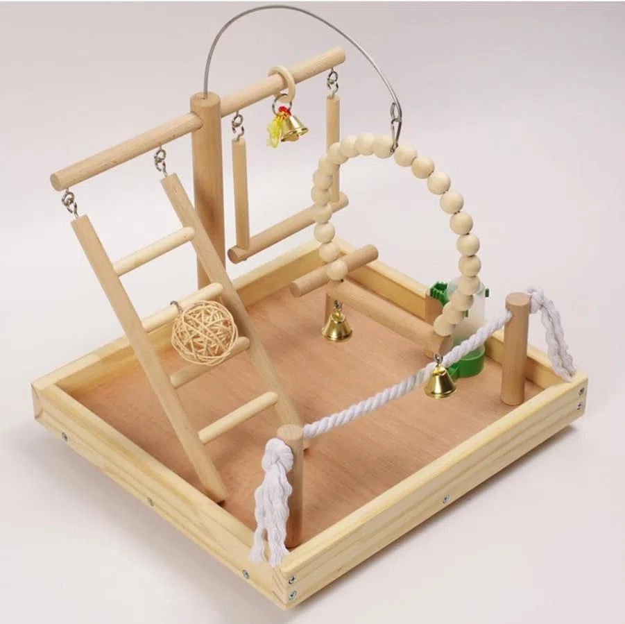 Luminexia Vogelspielplatz,Papageien-Trainingsständer,Papageien-Spielständer-Set,Papageienständer-Spielplatz mit Leitern,Schaukeln,für kleine Vögel
