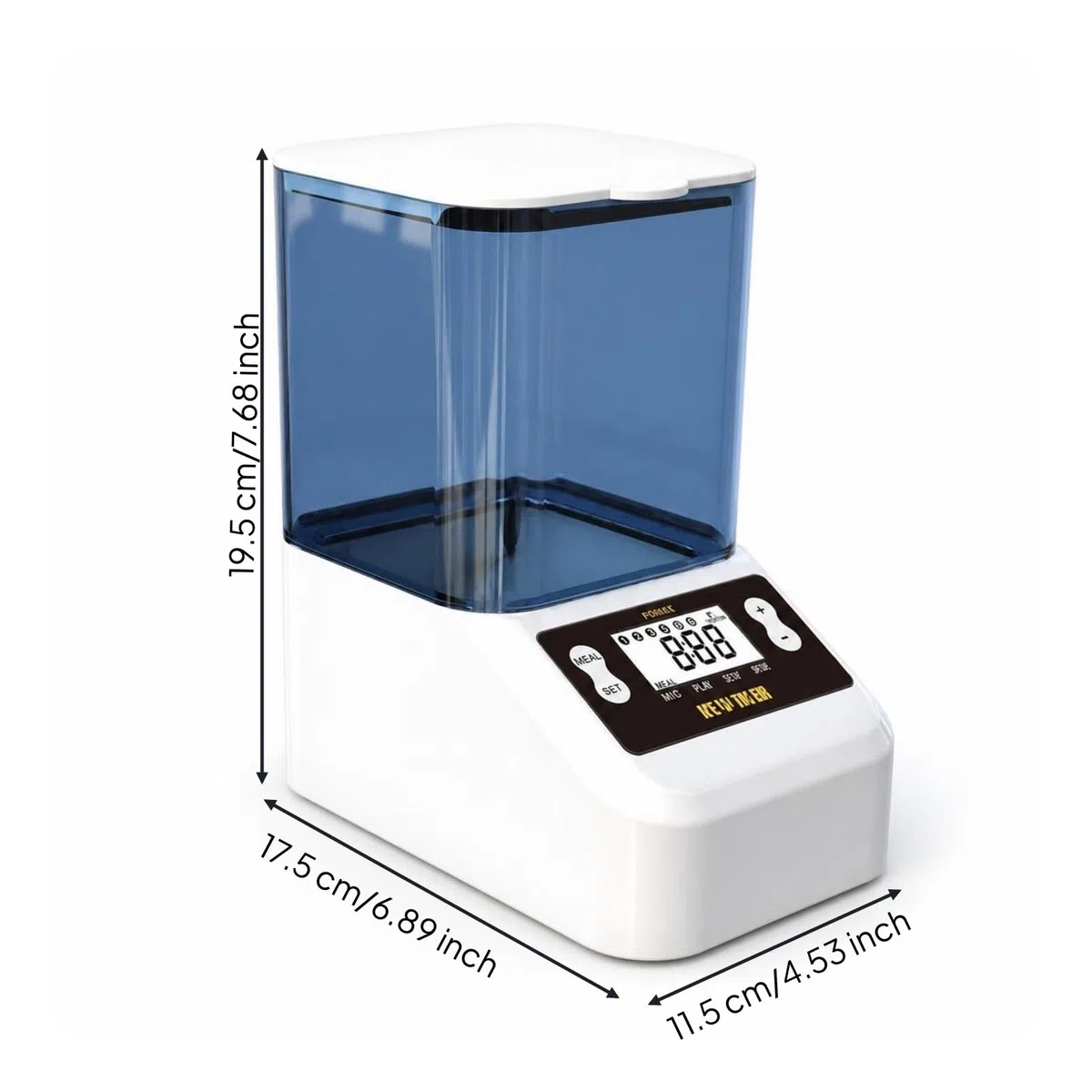 Aquarium-Futtautomat mit Digitalanzeige automatisch Fischfuttautomat mit Zeitschaltuhr programmibar Futtautomat Zeitschaltuhr für Koiteich, Weiß, 1000ml Doppelbatterie Große Partikel