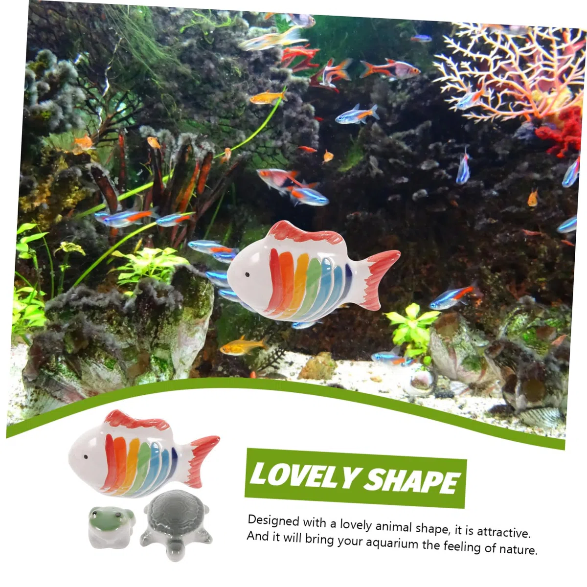 VANZACK 4 Sätze Keramische Tierdekoration Fisch Dekofiguren Für Aquarien Aquarium Schwimmendes Schwimmende Tiere Im Aquarium Aquariumschmuck Aquariendekoration Keramik 3 Stücke * 4