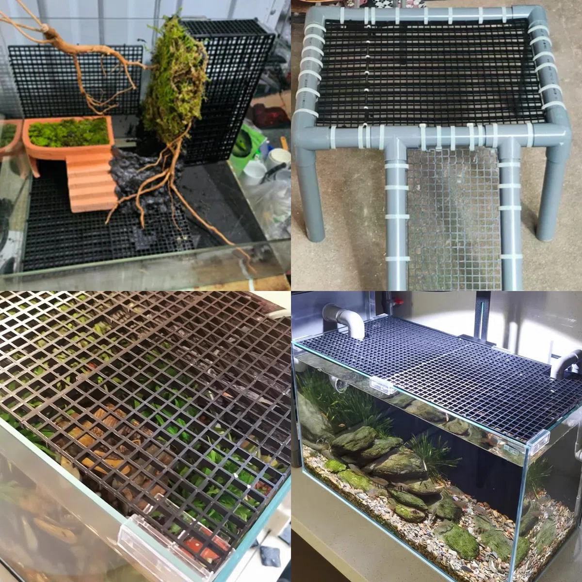 ALEGI Unterschale für Aquarien, Kunststoff, 6 Stück, Schwarz