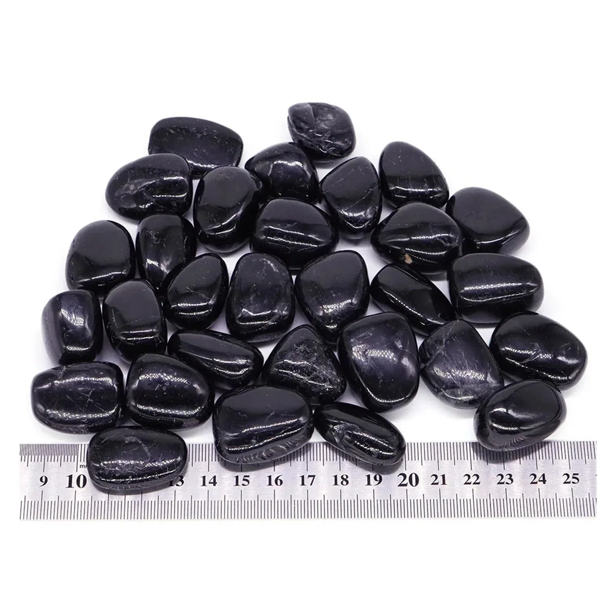 Aquariumkies Steine, Aquarium-Kiessteine, schwarzer Turmalin, Kristallmineralien, Edelstein, Reiki, getrommelt, 50–1000 g(1000g)