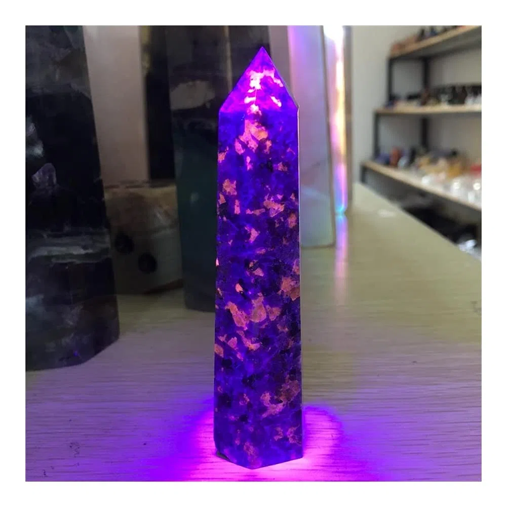 Heilkristall, natürlicher Flammenstein, einzelne Spitze Säule, Raumdekoration, Heimdekoration, Aquarium-Dekoration