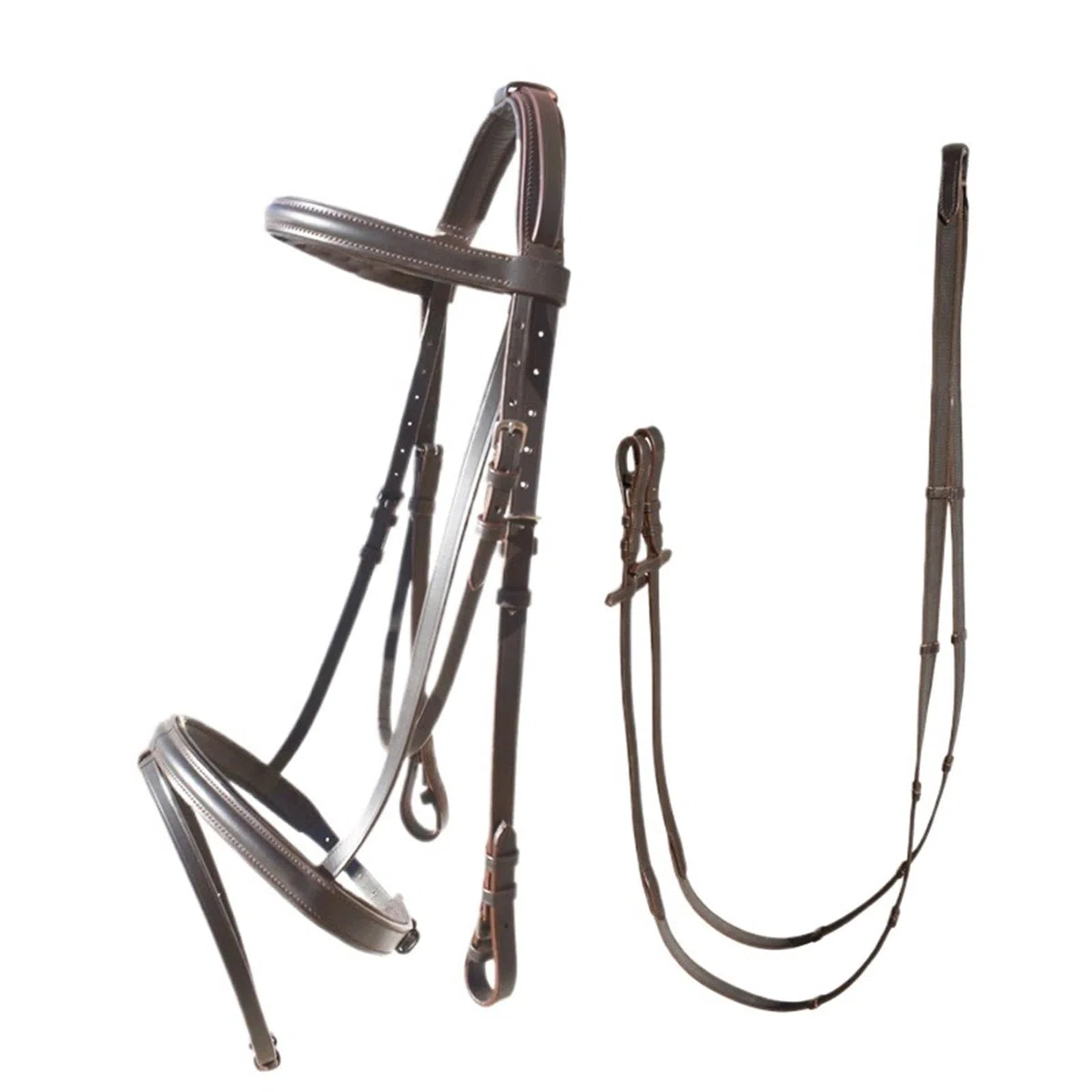Halfter Für Pferde Leder mit rutschfestem Zügel, bequem(Brown)