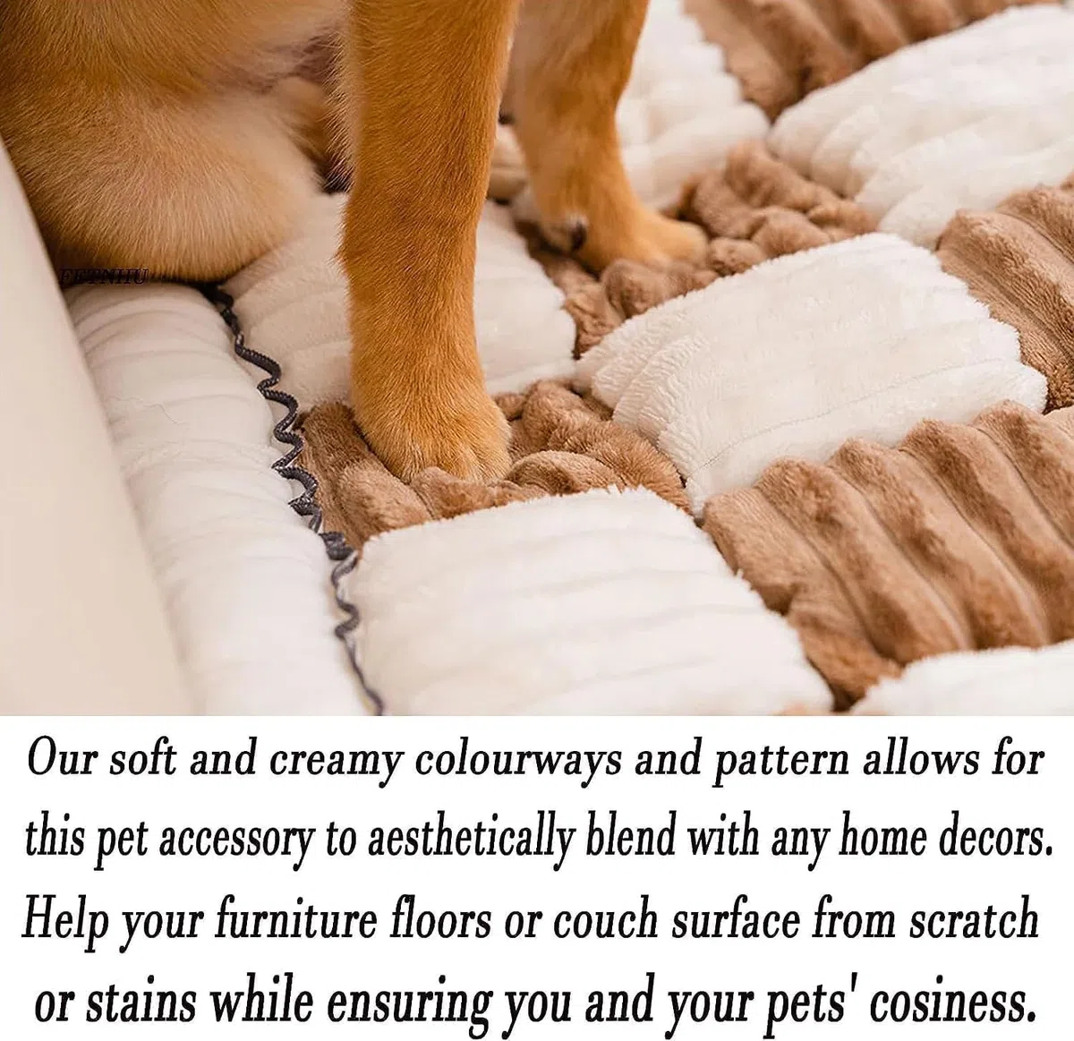 Große karierte quadratische Haustiermatte, Bett, Couch, Abdeckung, cremefarben, wasserdichte Decke für große Hunde, lustig, flauschig, Couchbezug, Hundedecken, Haustierdecke, Graublau, 70 x 210 cm