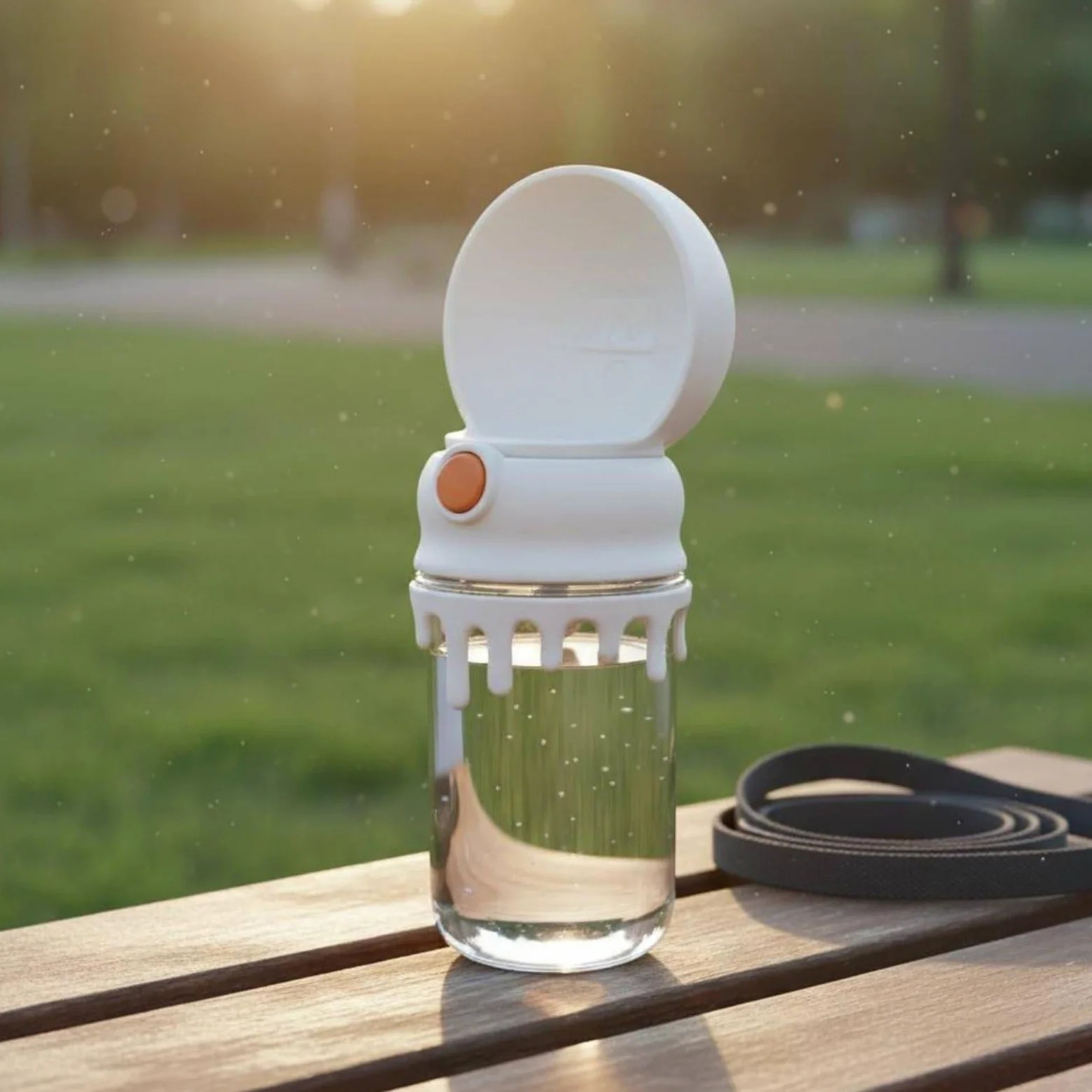 Sharplace Outdoor Trinkflasche Hund Tragbarer Haustier Wasserbehälter Hunde Wasserflasche Robuste Verarbeitung aus für Spaziergänge Reisen Parkausflug, Weiß, Schmelz-Wasserflasche Basis