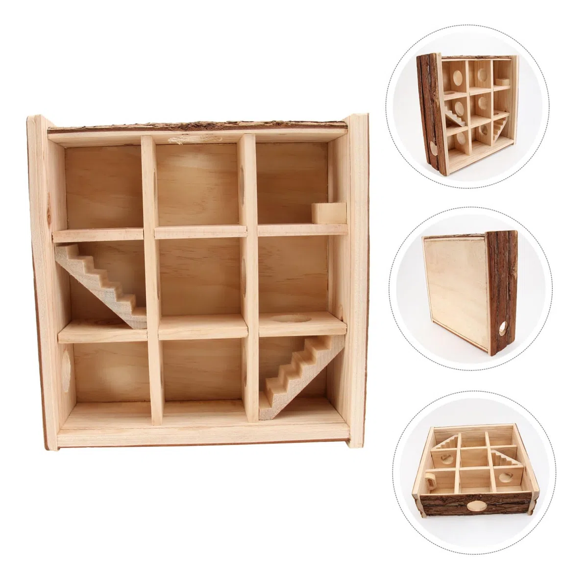 Holz Labyrinth Spielzeug für Hamster mit Sicherheitsfunktion und Kugelgang