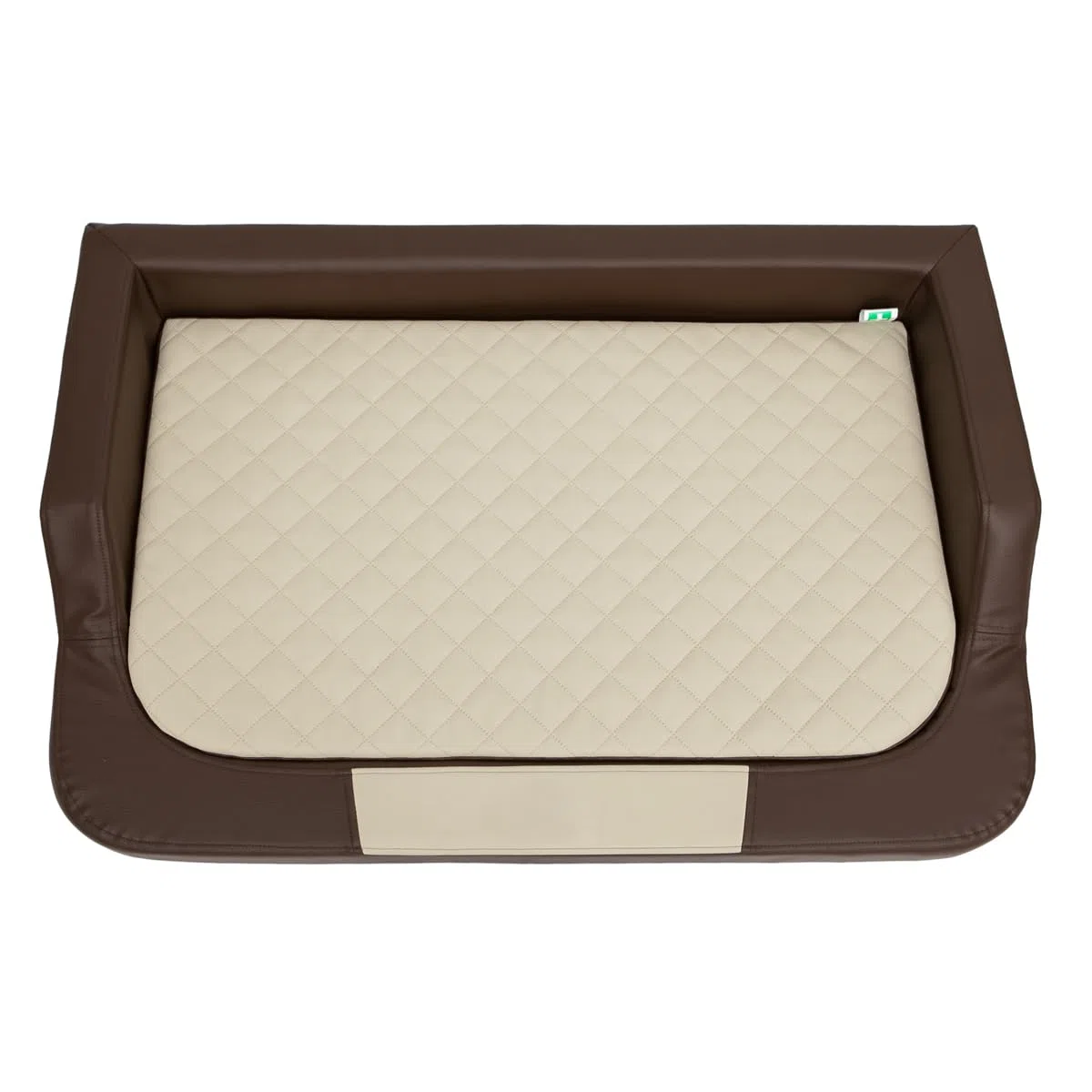 orthopädisches MEDICO Lux Hundematratze ÖKOLEINEN, Hundebett für Kleine, Mittlere, Große Hunde - Robustes, wasserdichtes Hundekissen, ergonomisches Tierbett - 120x80x19 cm Braun mit beige