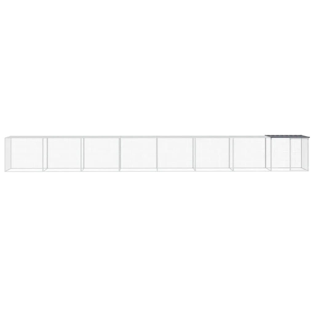 Hühnerkäfig mit Dach Anthrazit 803x98x90 cm Verzinkter Stahl - Großer Hühnerstall modularer Erweiterungskäfig für Hühner Hennen Enten und Kleintiere Kleintierstall Freigehege Outdoorgehege