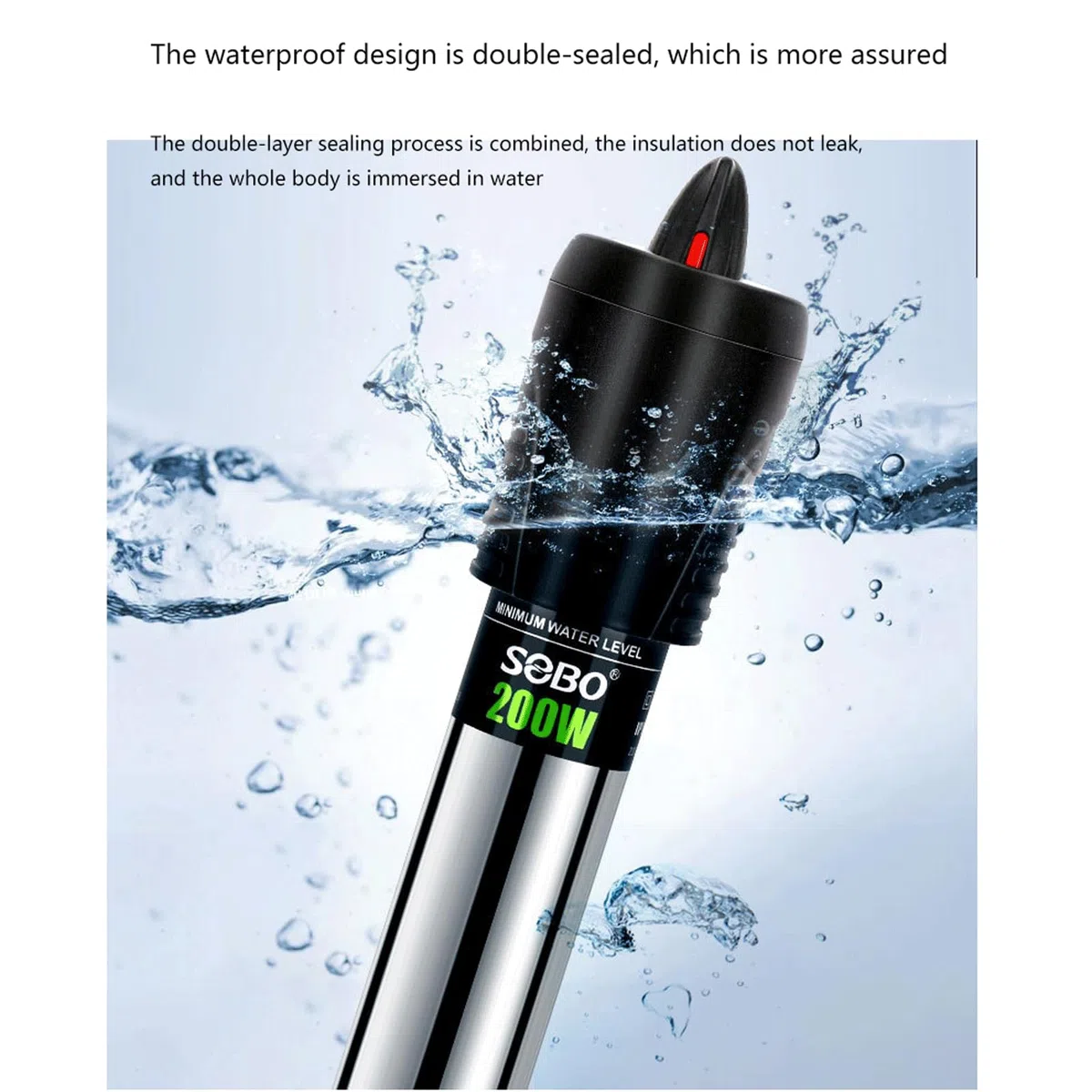 Edelstahl-Heizstab, automatischer Haushaltsaquarium mit konstanter Temperatur, ultrakurzer elektrischer Heizstab, 100 W (300 W)