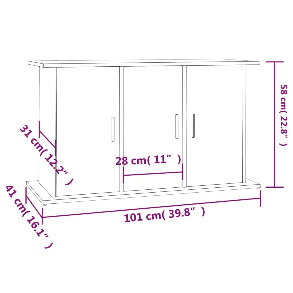vidaXL Aquariumständer, Aquarium Unterschrank mit viel Stauraum, Aquarium Tisch mit Stabiler Oberplatte, Aquariumschrank Aquarium Halter, Grau Sonoma Holzwerkstoff