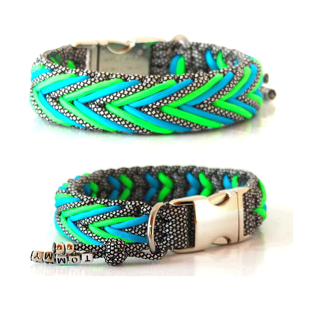 Paracord Halsband - Arrow mit passender Leine, wahlweise mit Gravur und weiteren Extras