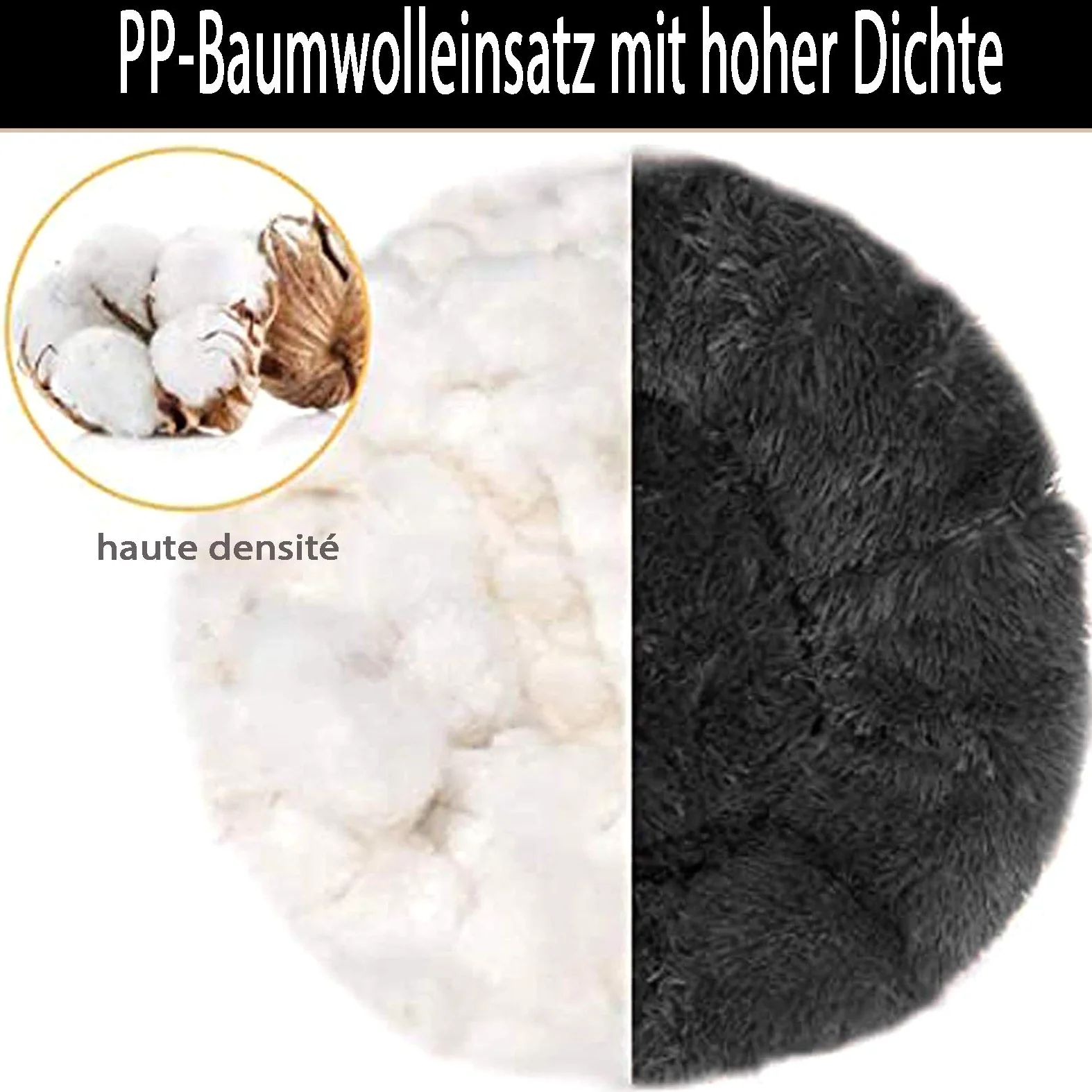Memory Foam XL Hundesofa Orthopädisches für Grosse Mittlere Hunde Hundekissen Waschbar Oval Hoch Hundebett Antistress Flauschiges Rund Kuschelig Hundehöhle XXL Donut Dunkelgrau