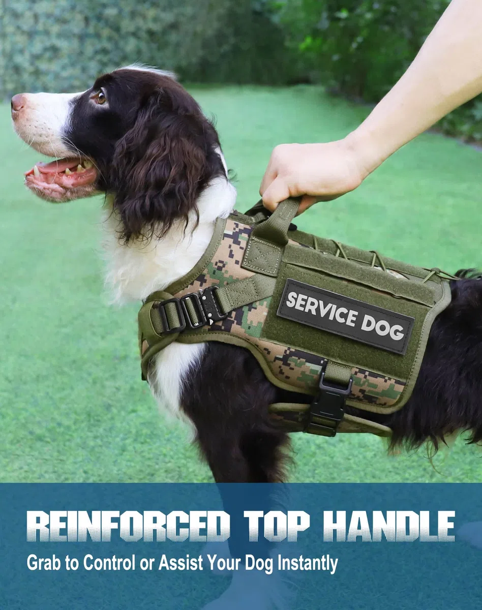 PETNANNY Taktisches Hundegeschirr – Service-Hundegeschirr, emotionale Unterstützung, ESA-Hundeweste mit Klettverschluss, Arbeits-Molle-Weste für Training Jagd
