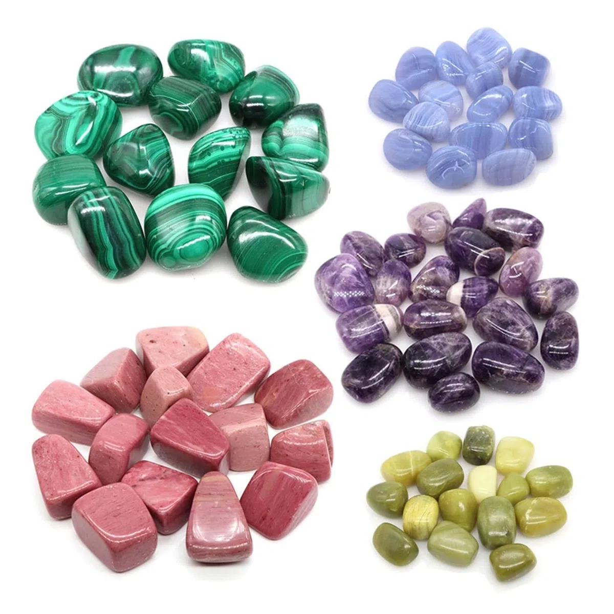 Trommelsteine, Massenerz, Kies, Probe, Heilkristalle, Quarz, Energieedelsteine, Mineralien, Aquarium, Garten, Heimdekoration für Vasen, Fischgläser, Aquarien(Color6,1000g)