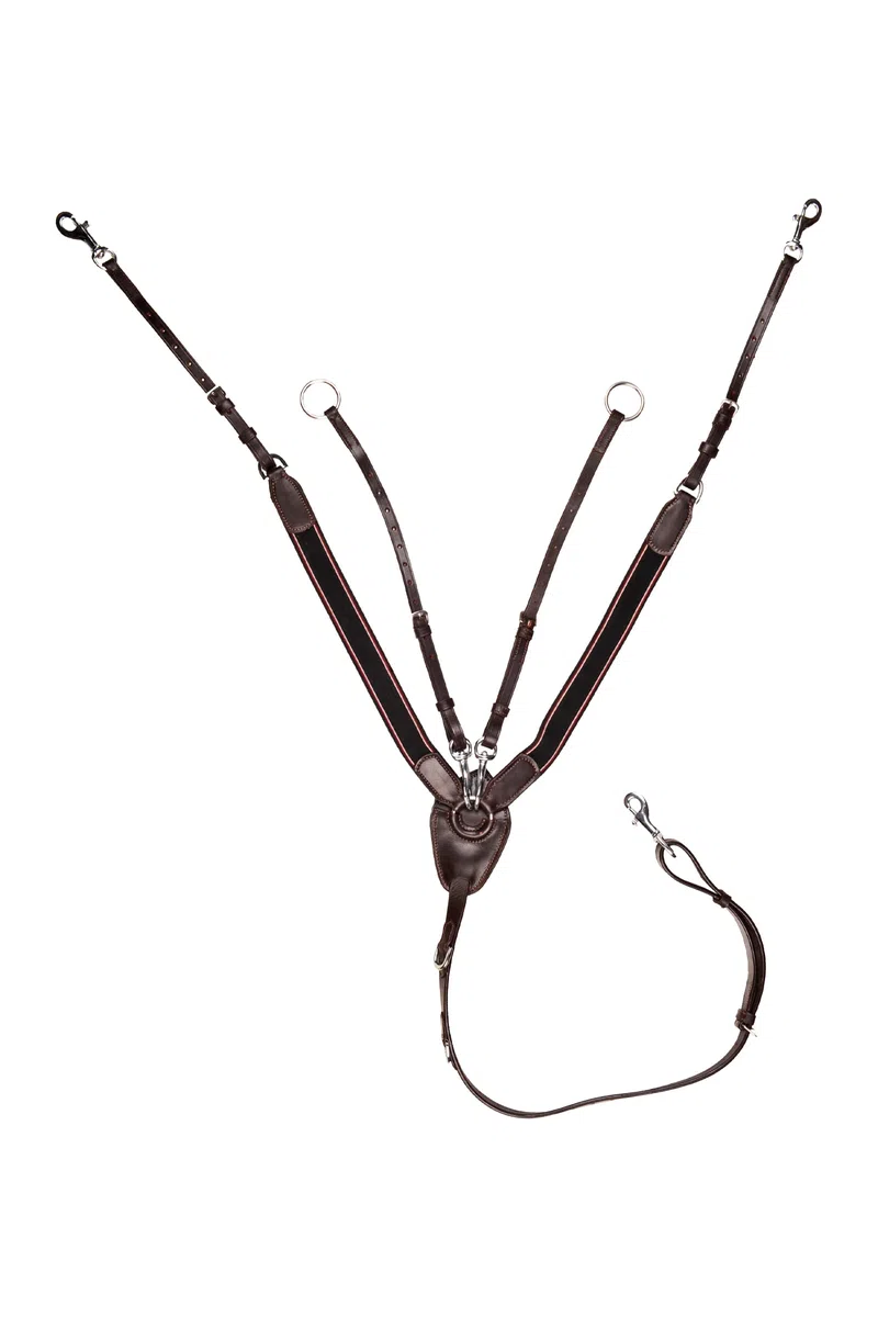 HKM SPORTS EQUIPMENT Vorderzeug mit Martingal und breitem Gummi, braun, Vollblut Vorderzeug-6845 One Size