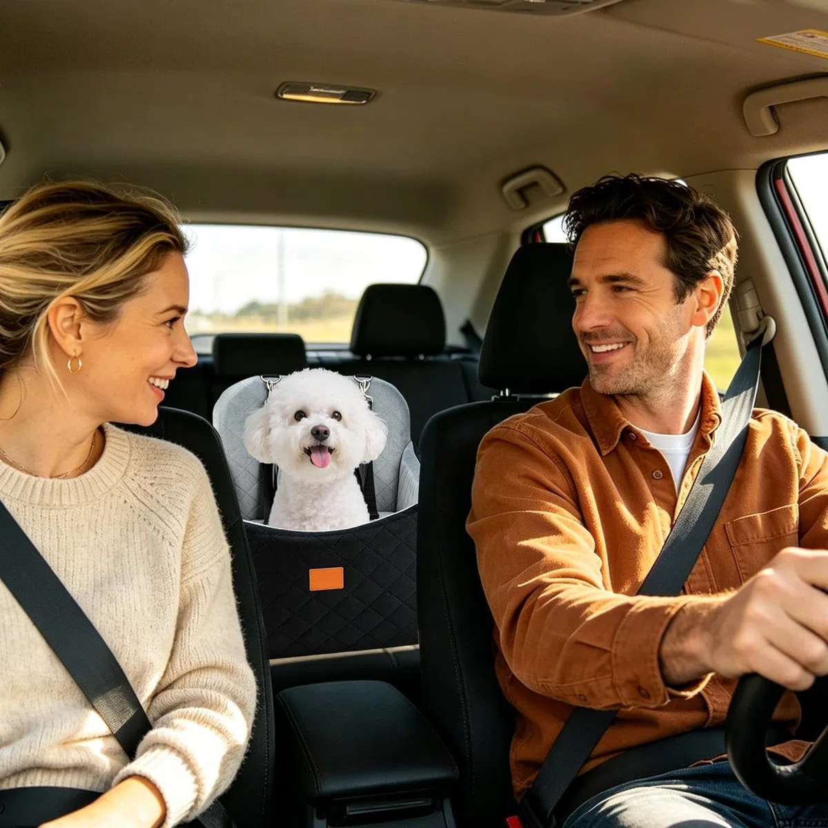 Hunde-Autositz Memory-Reisebett | Erhöhter Autositz für kleine Hunde für Tägliche Pendelfahrten, Roadtrips, Lange Autofahrten, Reisen, Urlaub,