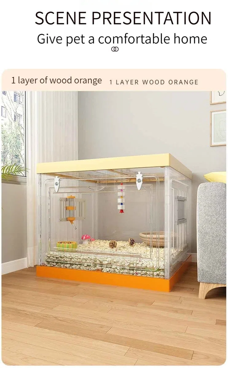 NEZIH Hamster -Käfig Großes Glas, Chinchilla -Häuser, Hoch Transparentes Pp -Material Für Eichhörnchen/Eidechse/Schildkröte/Rutin -Huhn/A-Single Layer