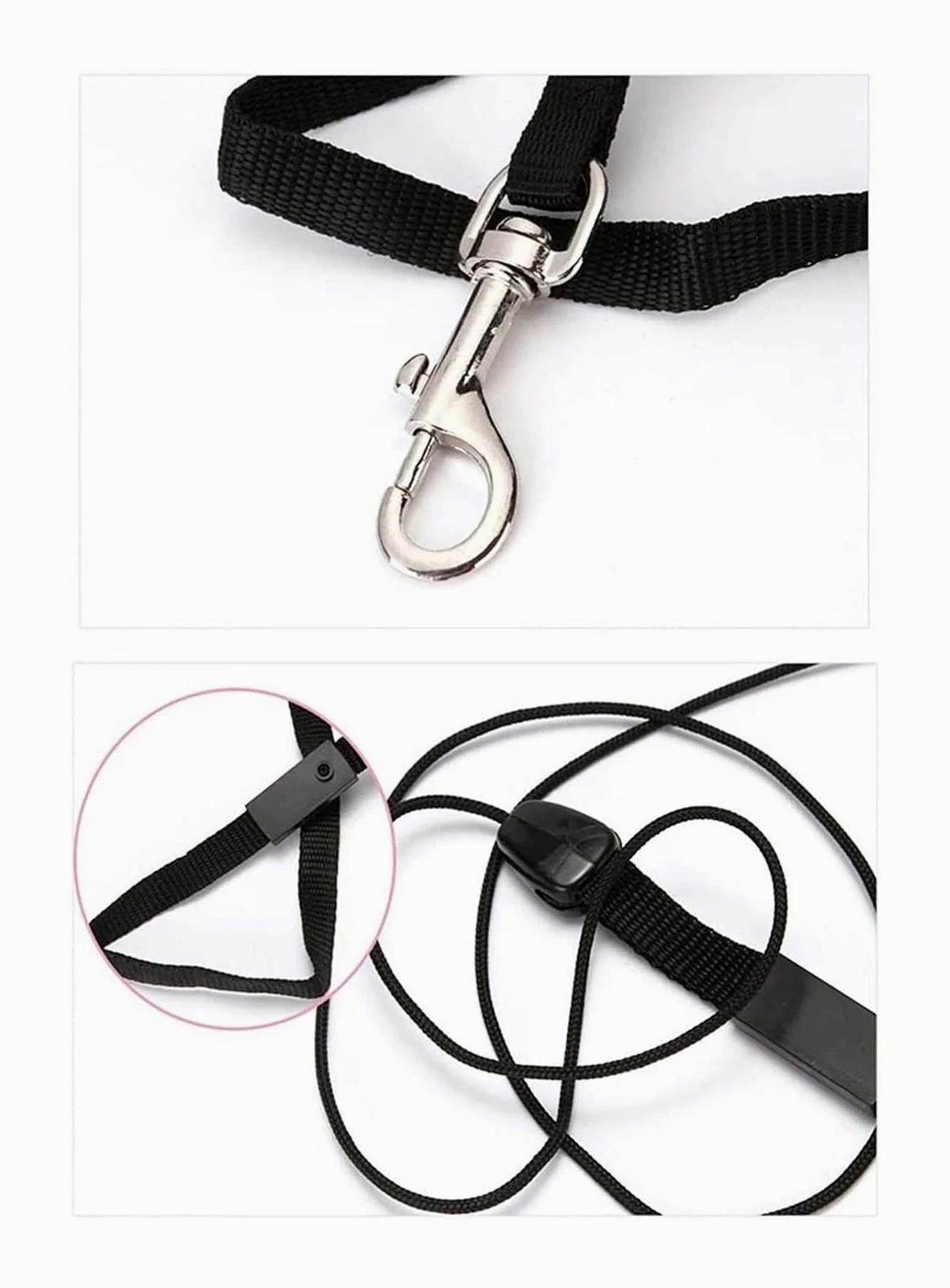 GOUJIAN 5M/16Ft Einziehbare Hundeleine, Strapazierfähige Hundeleine Mit LED-Taschenlampe Und Abfallbeutel, Einhandbremse, Starkes Nylonband, Verwicklungsfrei Dog Leash | Noir
