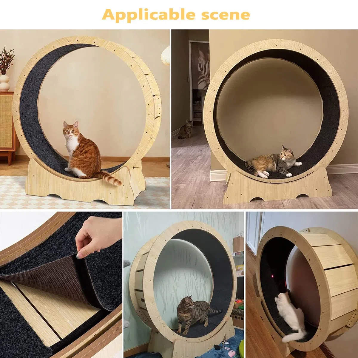 Großes Laufrad für Katzen, 102 cm/40,2 Zoll Laufband für Katzen zur Gewichtsabnahme und täglichen Bewegung - Spaß beim Laufen, Drehen und Kratzen