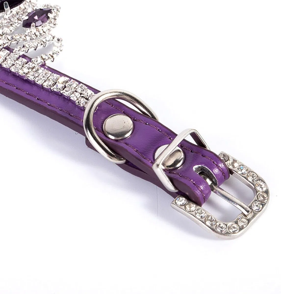 Haustierhalsband, Hundehalsband mit glänzenden Diamanten, Strass-Kristall-Katzenhalsband Bling-Anhänger, PU-Leder, verstellbar, weiches Haustierhalsband(Pink,S)