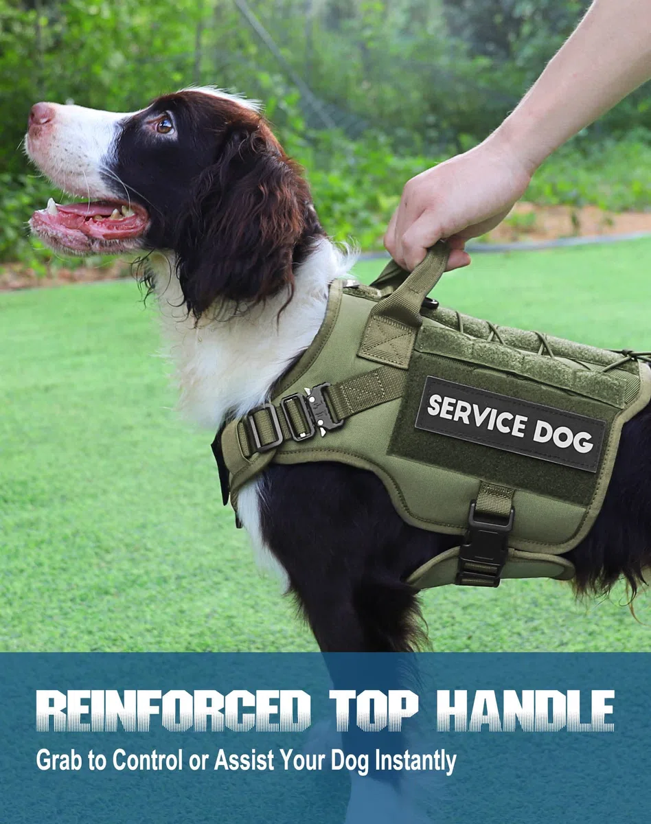 PETNANNY Taktisches Hundegeschirr – Service-Hundegeschirr, emotionale Unterstützung, ESA-Hundeweste mit Klettverschluss, Arbeits-Molle-Weste für Training Jagd