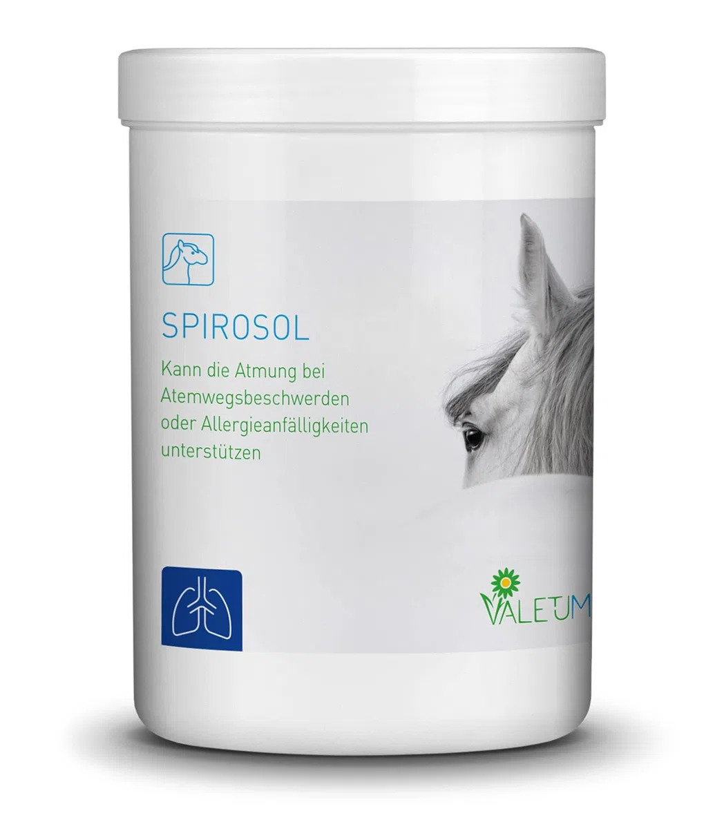 SPIROSOL, 750 g, Ergänzungsfutter für Pferde mit dauerhaften Atemwegsproblemen, unterstützt die Bronchialentkrampfung- und beruhigung, von Pferdekliniken und Tierärzten empfohlen