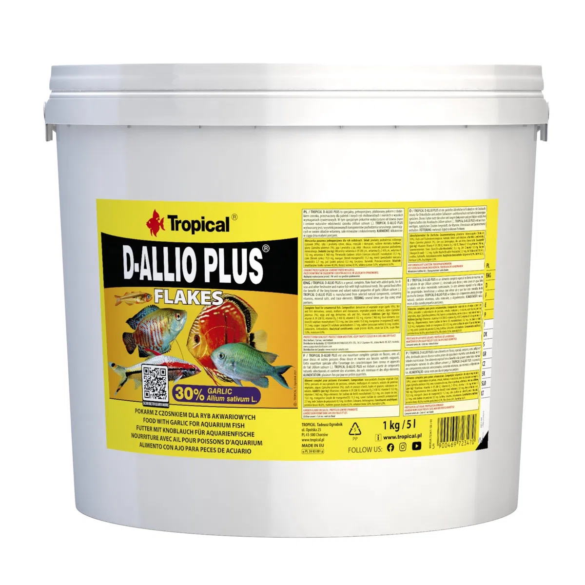 Tropical D-Allio Plus Flockenfutter mit Knoblauch, 1er Pack (1 x 5 l)
