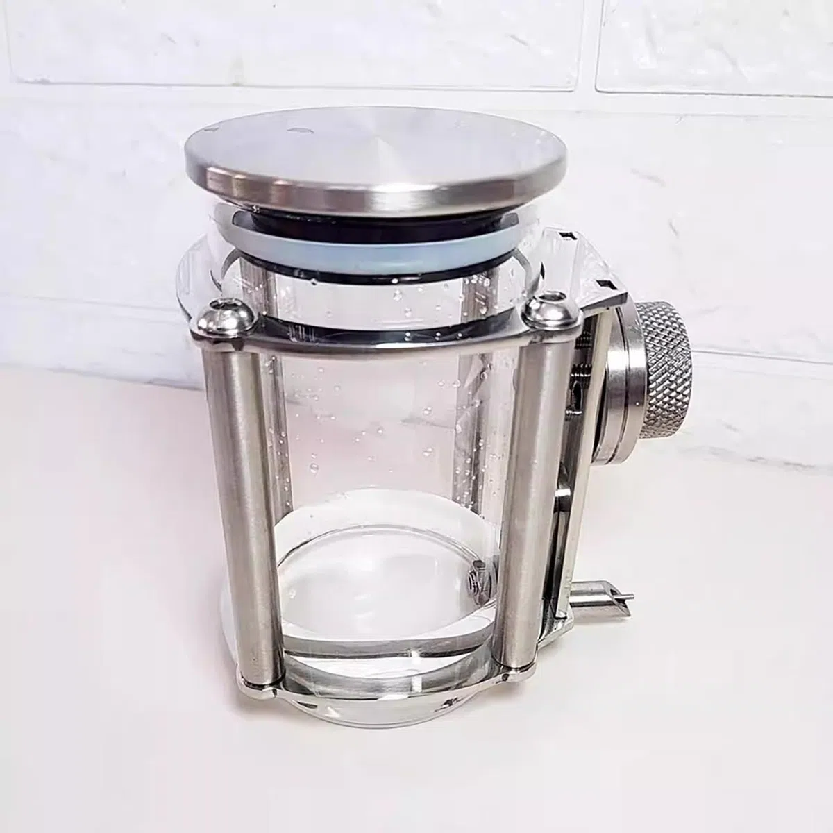 Robuste Glas-Wasserflasche für Haustiere, Edelstahl, tropffreie Trinkflasche, 350 ml, kaufester Wasserspender für Papageien, Vögel, Kaninchen und Nagetiere