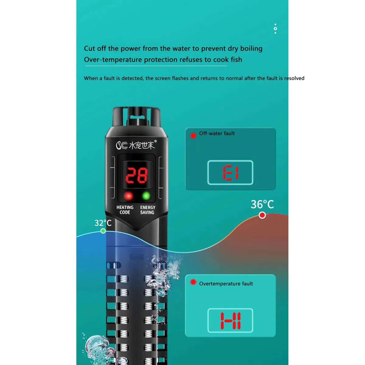 Heizung Aquarium Aquarium Heizstab Automatische Intelligente Konstante Temperatur Sparen Strom Heizstab, 100 W (100 W)