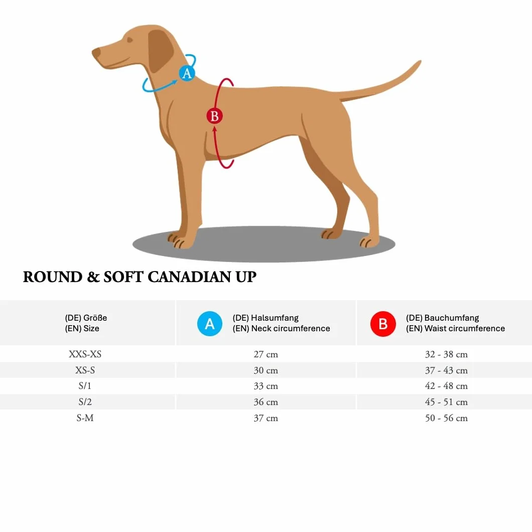 Hunter Hundegeschirr Round & Soft Canadian UP, Farbe: Cognac, weiches, geschmeidiges Leder, rundgenäht, fellschonend, nachhaltig, Made in Germany, Größe: S/1