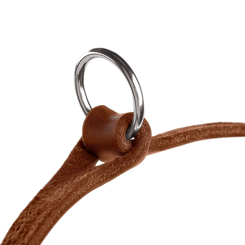 HUNTER Verstellbare Hundeführleine Aalborg geflochten, Farbe: Cognac – 3-Fach verstellbar, Robustes Rindsleder, eingeflochtene O-Ringe, Made in Germany, Größe 20/200