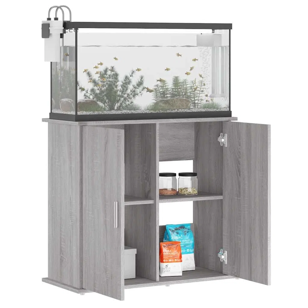 Aquariumständer, Aquarium Unterschrank, Aquarium Tisch, Aquarienschrank mit 4 Fächer, Aquarienunterschrank, Terrarium Schrank für Sicheren Stand, Weiß, (81 x 36 x 73 cm)