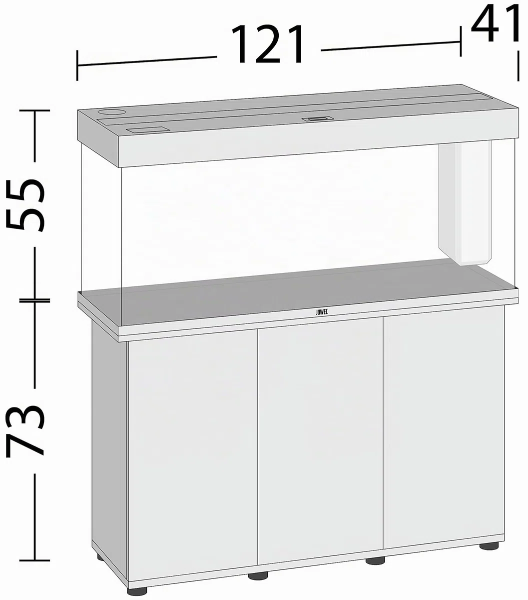Juwel Aquarium 03451 Rio 240 LED, mit Unterschrank SBX, weiß