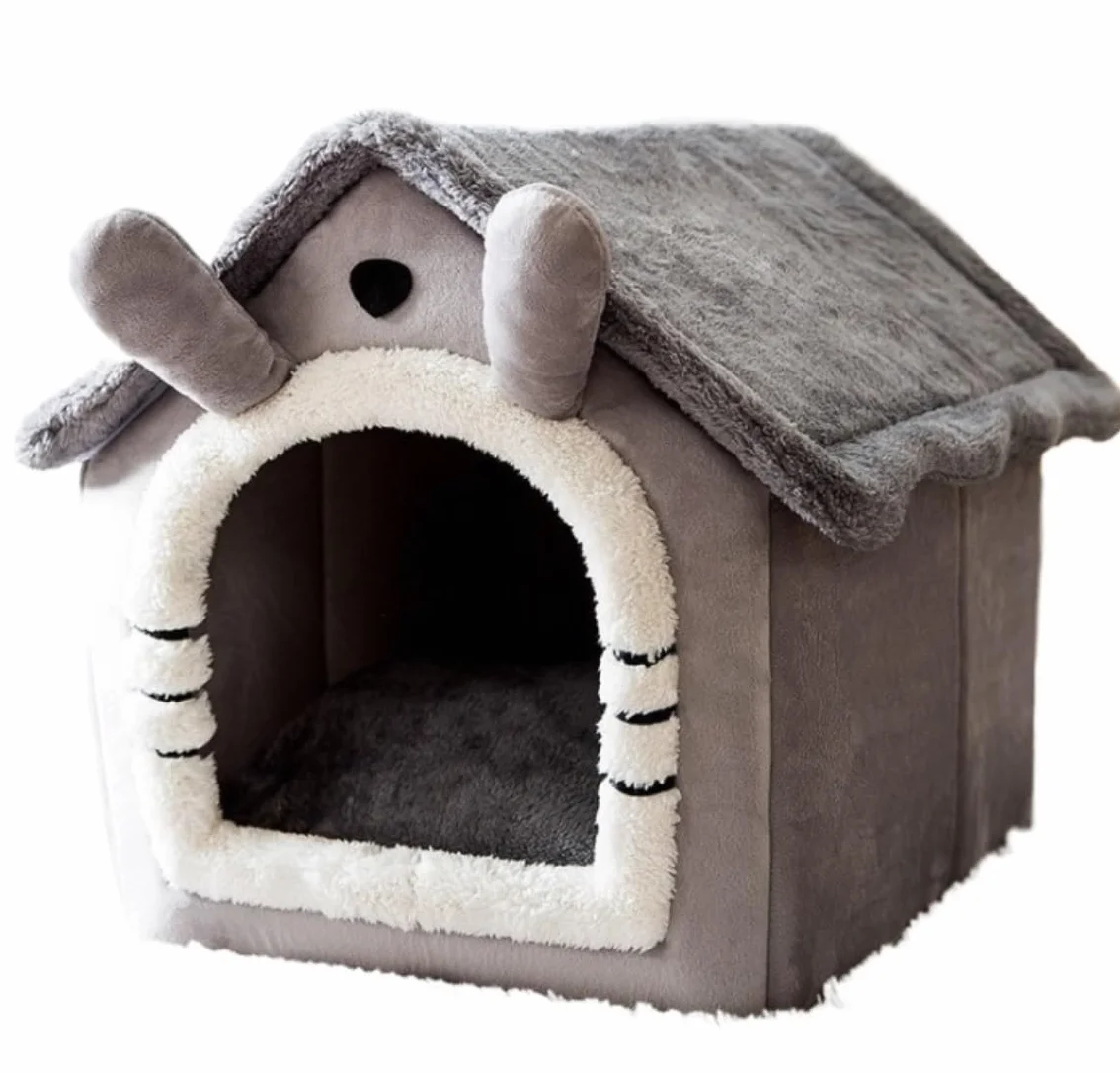 Hundebett Katzenbett Haustierbett Haustierbett, Weich, Lang, Plüsch, Hellrosa, Katzenbett, Rundes Katzenbett, Haus, Rundes Haustier-Hundebett Für Kleine Hunde, Katzennest Hundesofa Hundekorb ( Color :