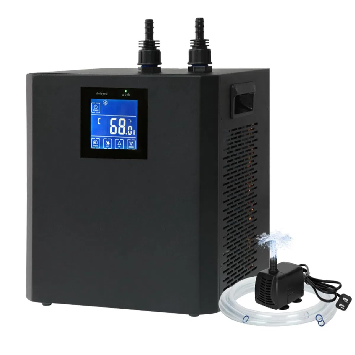 Aquarium Chiller 1/3HP Wasserkühlsystem für Aquarien, Hydrokultur, Axolotl & Quallen, mit LED-Anzeige, Pumpe & Rohr, effiziente Wassertemperaturregelung