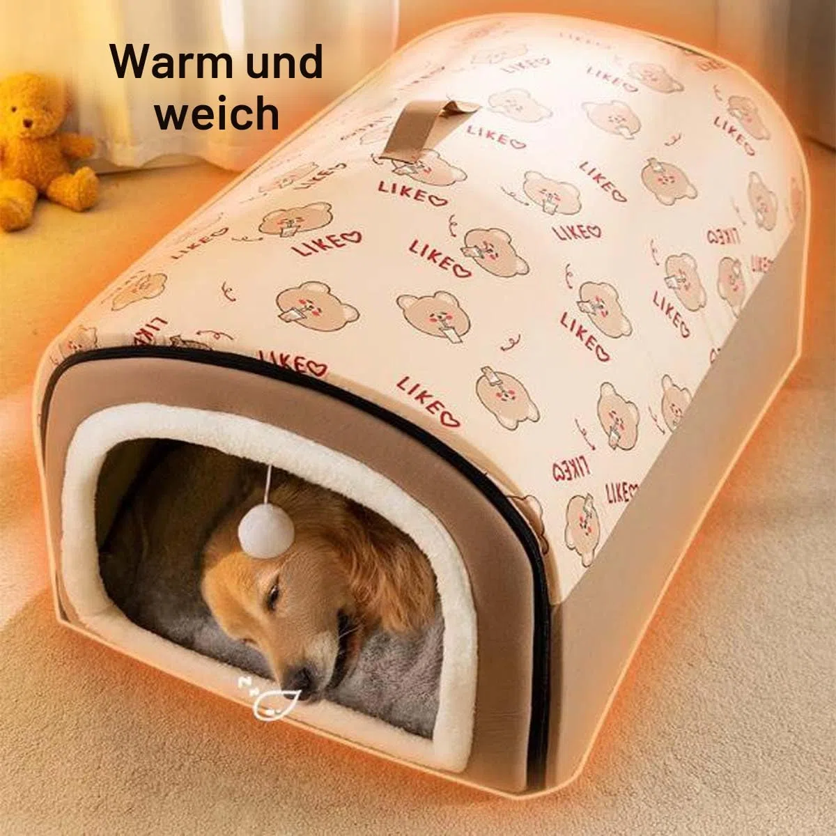Großes 2-in-1-Bett für Hunde mit Anti-Angst-Kissen, weich und warm, faltbar, beruhigend, rutschfest, warm und rutschfest, herausnehmbar und waschbar (Größe XXL: 100 x 70 x 60 cm, grau)