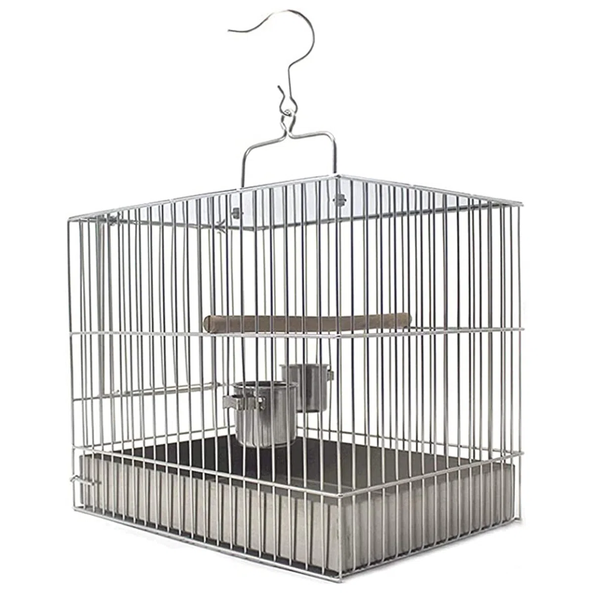 Vogelkäfig Edelstahl Badkäfig für Papageien - mit Griff und Haken, ideal zum Vogelbaden, erhältlich in drei Größen