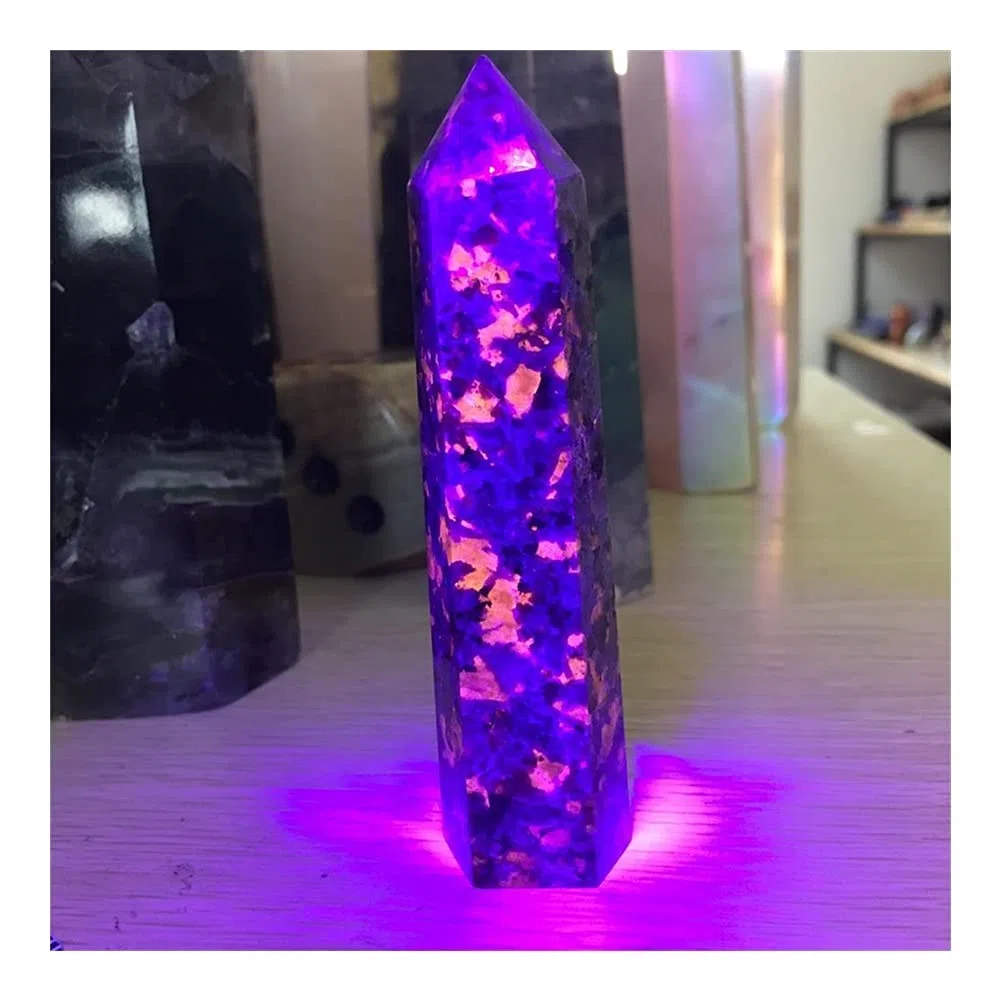 Heilkristall, natürlicher Flammenstein, einzelne Spitze Säule, Raumdekoration, Heimdekoration, Aquarium-Dekoration