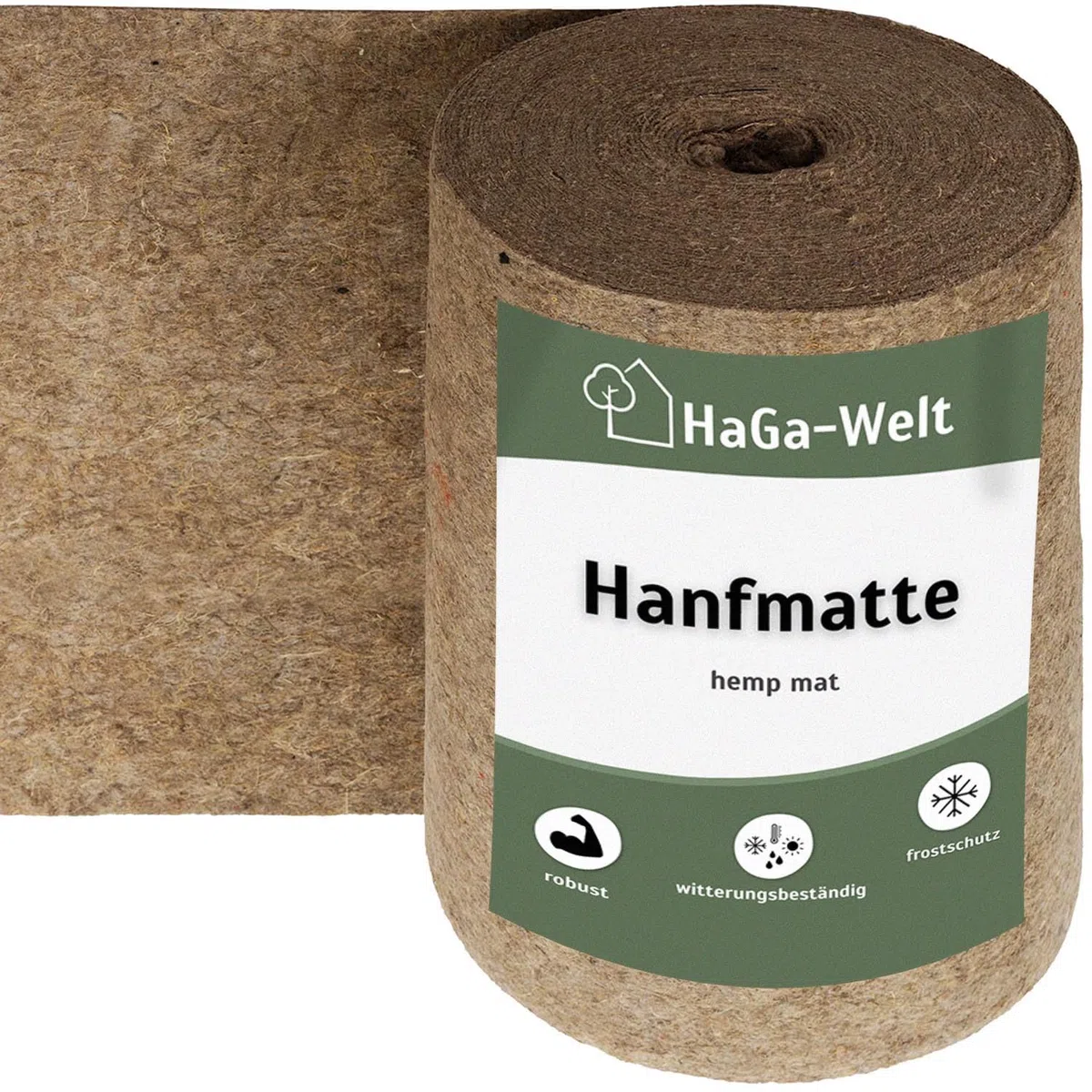 HaGa® Hanfmatte 500 g/m² in 0,65m x 100m | Nachhaltige Einstreu Unterlage für Kleintierheim | Atmungsaktive Hanfmatte, perfekte Unterlage für Kleintierstreu, 100% Hanf, Reine Naturfaser, 100% Natur