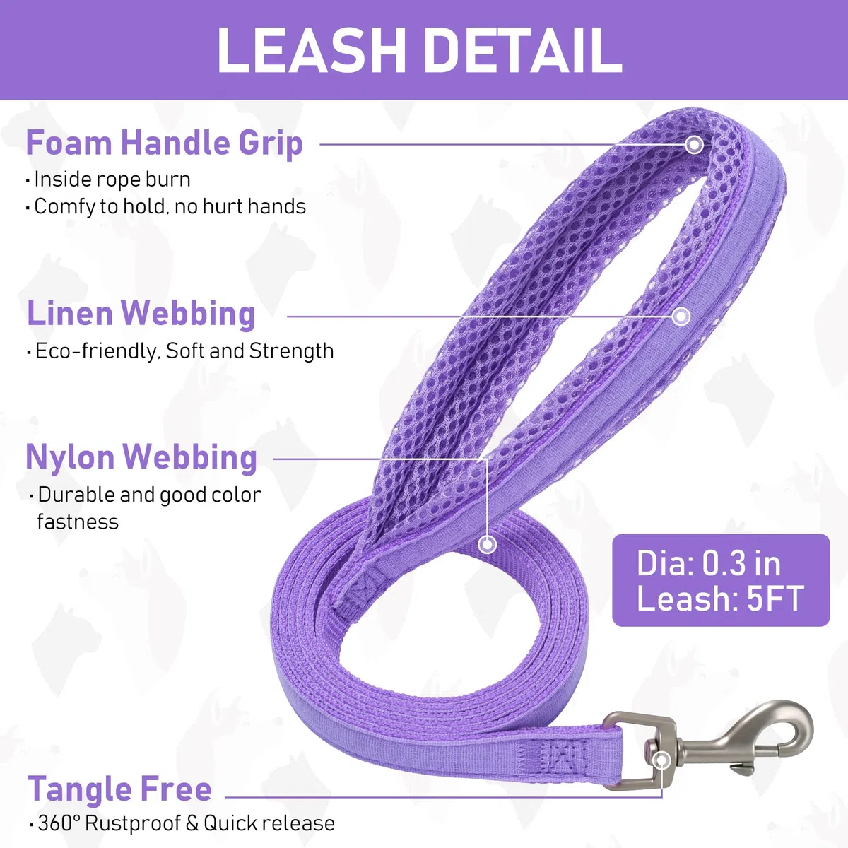 GAMUDA Hundegeschirr für kleine Haustiere, Halsband und Leine, kein Ziehen, Leinen-Stoff, weiches Netzgewebe, reflektierend, für Hunde, Welpen, Katzen, Kätzchen, Kaninchen (Lila, XXS